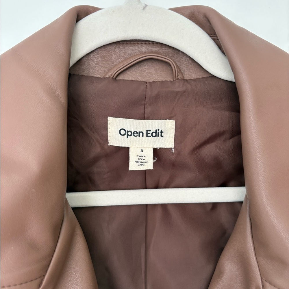 Open Edit Vegan Leather Jacket Sz SM - Picture 7 of 7